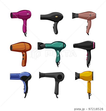 hair dryer set cartoon vector illustration hair dryer set cartoon vector illustration 97218526