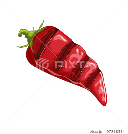 pepper grilled cartoon vector illustration 97218554