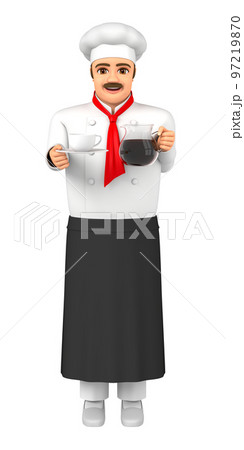 男性のシェフがコーヒーを淹れている 97219870