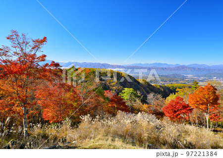 横谷渓谷の紅葉　横谷観音駐車場から　長野県 97221384