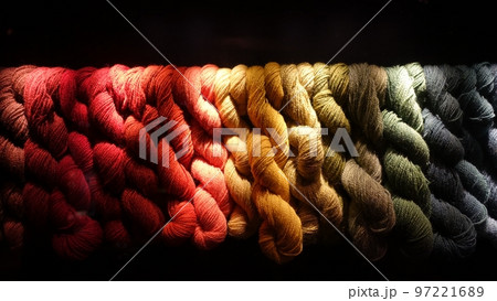 A band of colored and woven wool. A band of colored and woven wool. 97221689