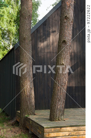 Modern camping house. Back view. Modern camping house. Back view. 97222622