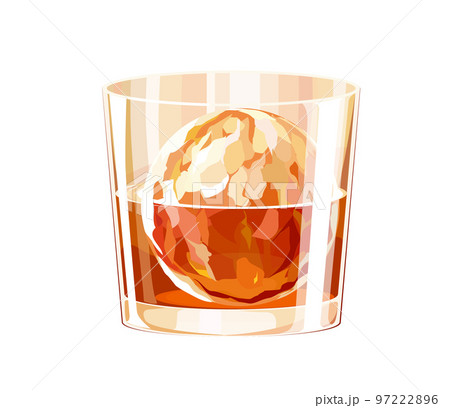 ウイスキー ロックのイラスト 97222896