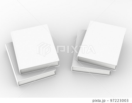 template empty book mockup set white background 97223003