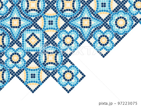 Ancient mosaic tile background. Decorative antique stone ornament. Ancient mosaic tile background. Decorative antique stone ornament. 97223075