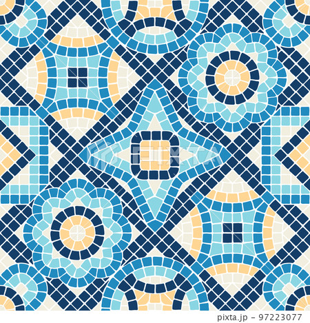 Ancient mosaic seamless pattern. Decorative antique stone ornament. Ancient mosaic seamless pattern. Decorative antique stone ornament. 97223077