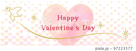 かわいいバレンタインデーのバナーテンプレート(水彩風) かわいいバレンタインデーのバナーテンプレート(水彩風) 97223577
