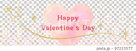 Cute valentine's day banner template in watercolor style Cute valentine's day banner template in watercolor style 97223577