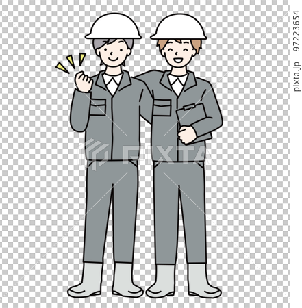 A simple illustration of a good friend worker who puts his shoulders together A simple illustration of a good friend worker who puts his shoulders together 97223654