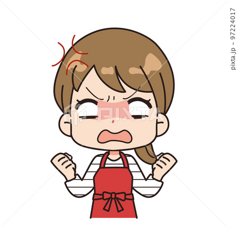 怒っている女性のイラスト 97224017