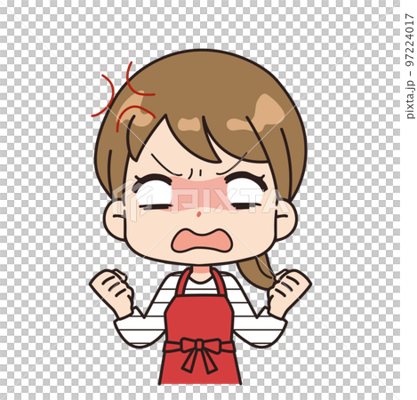 怒っている女性のイラスト 97224017