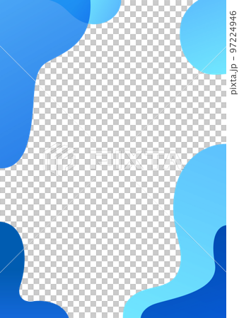 ウェーブする青い不定形で構成するフレームイラスト素材 ウェーブする青い不定形で構成するフレームイラスト素材 97224946