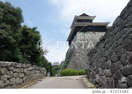 松山市の中心部、勝山（標高132m）にそびえ立つ松山城は、賤ヶ岳の合戦で有名な七本槍の 97225383