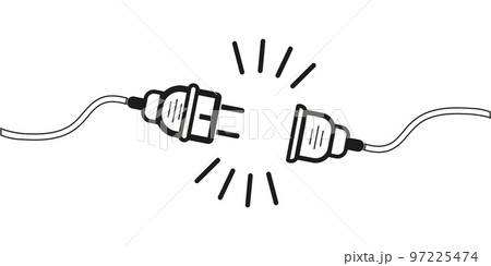 Vector unplugged sockets. Minimalistic design 404 bugs on white background. Electrical theme web banner concept, power outage, connection loss Vector unplugged sockets. Minimalistic design 404 bugs on white background. Electrical theme web banner concept, power outage, connection loss 97225474