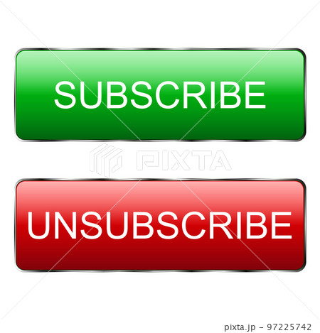 Subscribe button and unsubscribe from the template. Subscribe button and unsubscribe from the channel and news Red button to log in to social media. Vector Subscribe button and unsubscribe from the template. Subscribe button and unsubscribe from the channel and news Red button to log in to social media. Vector 97225742