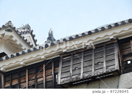 松山市の中心部、勝山(標高132m)にそびえ立つ松山城は、賤ヶ岳の合戦で有名な七本槍の 松山市の中心部、勝山(標高132m)にそびえ立つ松山城は、賤ヶ岳の合戦で有名な七本槍の 97226045