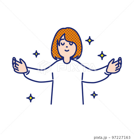 深呼吸してリラックスする女性 97227163