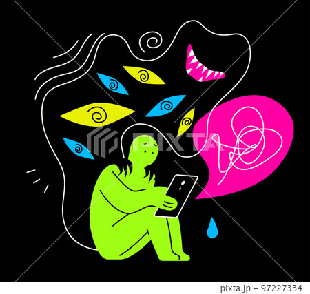 Increasing stress - colorful flat design style illustration with linear elements Increasing stress - colorful flat design style illustration with linear elements 97227334