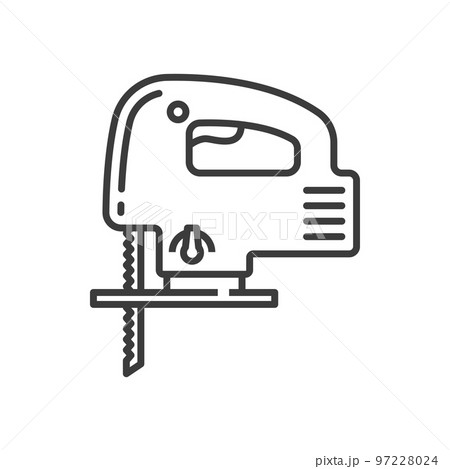 Outline Jig Saw Vector Sketch Machine Illustration Vector, Sketch, Machine,  Illustration PNG and Vector with Transparent Background for Free Download