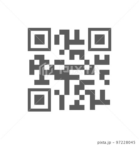 QR code sample for smartphone scanning isolated icon. Vector sample of Quick Response code scan, matrix two-dimensional barcode containing data, locator, identifier, tracker of website or application 97228045