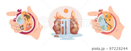 Climate change concept. Global warming metaphor. Temperature rising animal extinction. Environment Day 97228244