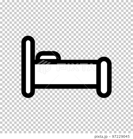 簡單的床圖標。睡覺或休息。向量。 97229045