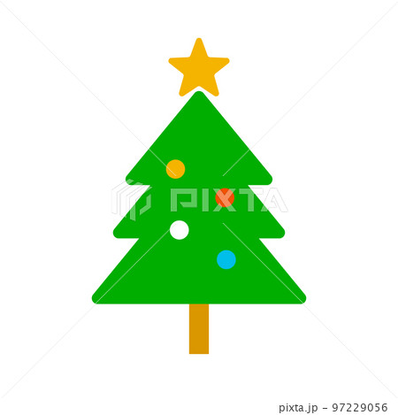 フラットデザインのクリスマスツリーのアイコン。キリスト生誕祭。ベクター。 97229056