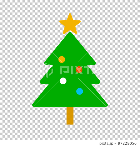フラットデザインのクリスマスツリーのアイコン。キリスト生誕祭。ベクター。 97229056