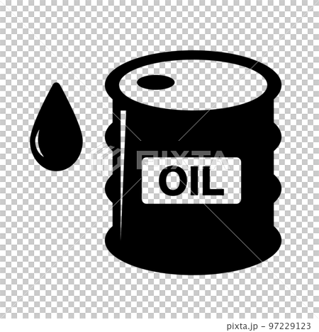 燃料貯蔵ドラム缶アイコン。原油や石油の貯蔵。ベクター。 燃料貯蔵ドラム缶アイコン。原油や石油の貯蔵。ベクター。 97229123
