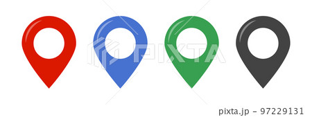 マップピンのアイコンセット。マーカーや地図ポインター。ベクター。 97229131