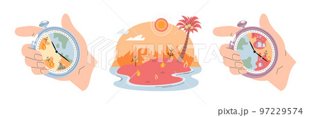 Climate change concept. Global warming metaphor. Temperature rising animal extinction. Environment Day Climate change concept. Global warming metaphor. Temperature rising animal extinction. Environment Day 97229574