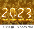 Happy new year 2023 .greetings card - snowflakes 97229768
