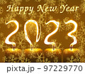 2023 Happy new year snow greetings card 97229770
