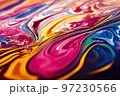Abstract bright colorful fluid painting art background digital illustration 97230566