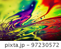 Abstract bright colorful fluid painting art background digital illustration 97230572