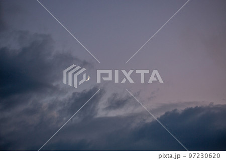 Dramatic evening sky with moon 97230620