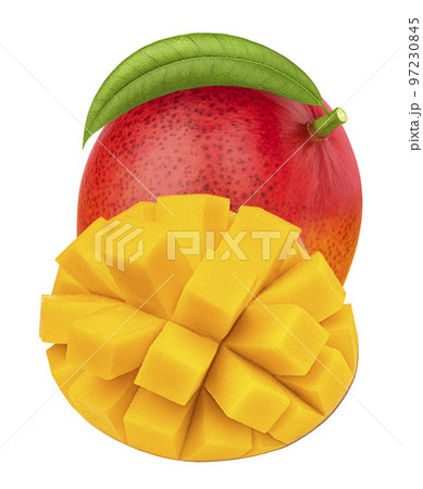 Mango fruit isolated on white background with clipping path Mango fruit isolated on white background with clipping path 97230845
