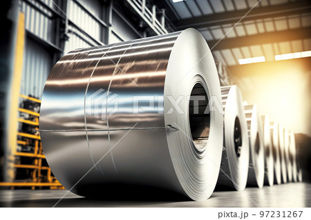 Large coils with aluminum foil produced in aluminum industry factory Large coils with aluminum foil produced in aluminum industry factory 97231267