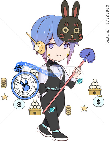 福物干支シリーズイラスト・卯年（男の子） 97232960