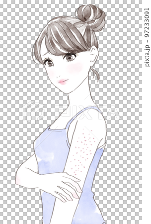 二の腕のぶつぶつに悩む女性 97233091