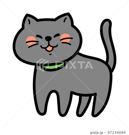 シンプルでかわいい黒猫のイラスト素材 シンプルでかわいい黒猫のイラスト素材 97234094