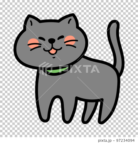 シンプルでかわいい黒猫のイラスト素材 シンプルでかわいい黒猫のイラスト素材 97234094