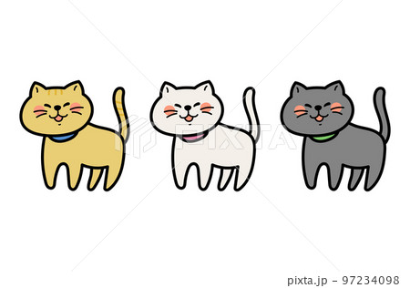 シンプルでかわいい猫のイラスト素材 シンプルでかわいい猫のイラスト素材 97234098
