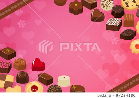 バレンタインをイメージしたオシャレな背景フレーム 97234180