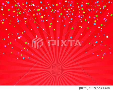 背景素材 プレゼント キャンペーン 紙吹雪 赤色 97234380