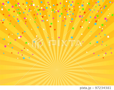 背景素材 プレゼント キャンペーン 紙吹雪 黄色 97234381