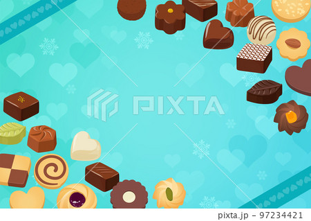 ホワイトデーをイメージしたオシャレな背景フレーム 97234421