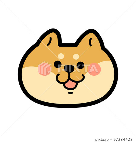 シンプルでかわいい柴犬・赤柴のイラスト素材 97234428
