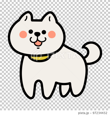 簡單可愛的柴犬和白柴全身插圖素材 97234432