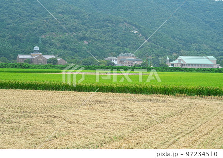 繖山の山麓にある安土文芸の郷 滋賀県近江八幡市 繖山の山麓にある安土文芸の郷 滋賀県近江八幡市 97234510